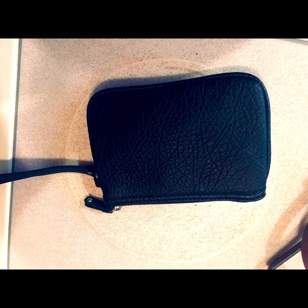 Black Calvin Klein wristlet clutch